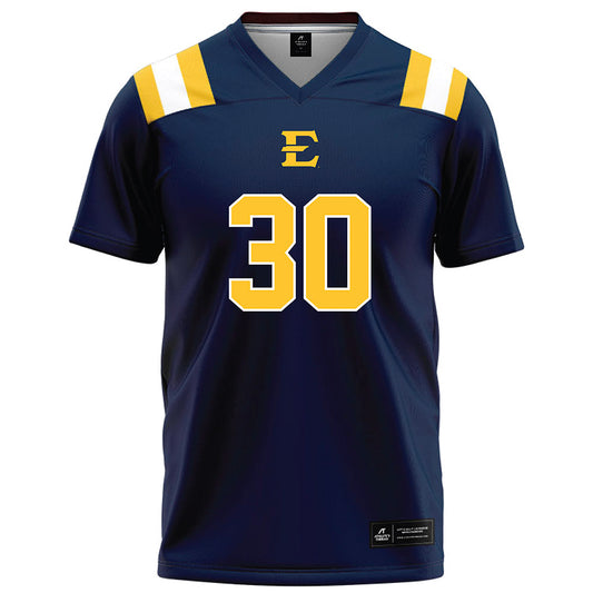East Tennessee State - NCAA Football : Drew Armbrister - Navy Football Jersey-0