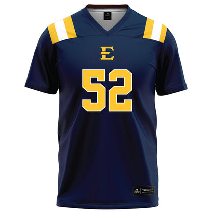 East Tennessee State - NCAA Football : Frank West - Navy Football Jersey-0
