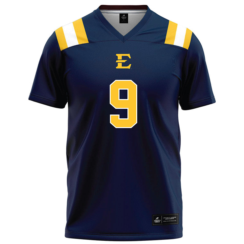 East Tennessee State - NCAA Football : Donya Borden - Navy Football Jersey-0