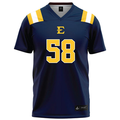 East Tennessee State - NCAA Football : Maddox Radcliffe - Navy Football Jersey-0