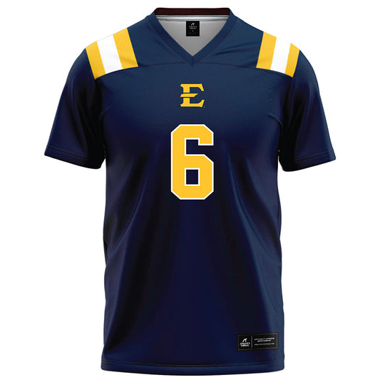 East Tennessee State - NCAA Football : Jivon Oggs - Navy Football Jersey-0