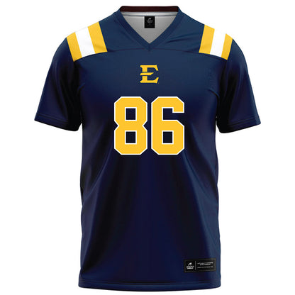 East Tennessee State - NCAA Football : Peyton Rowe - Navy Football Jersey-0