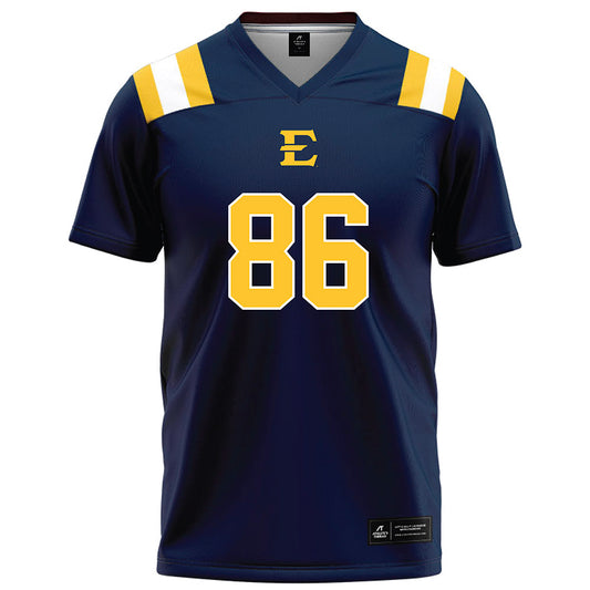 East Tennessee State - NCAA Football : Peyton Rowe - Navy Football Jersey-0