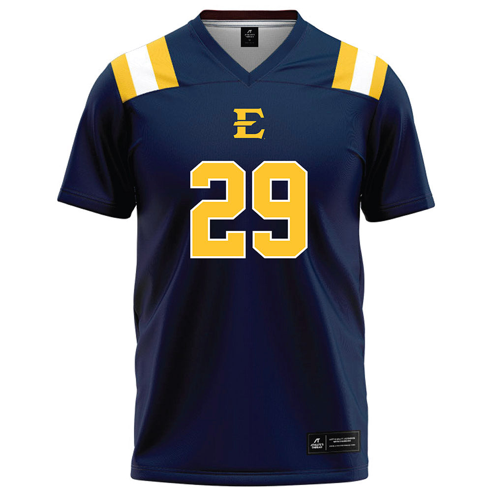 East Tennessee State - NCAA Football : Elijah Taylor - Navy Football Jersey-0