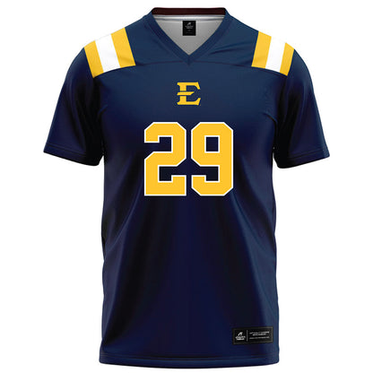 East Tennessee State - NCAA Football : Elijah Taylor - Navy Football Jersey-0