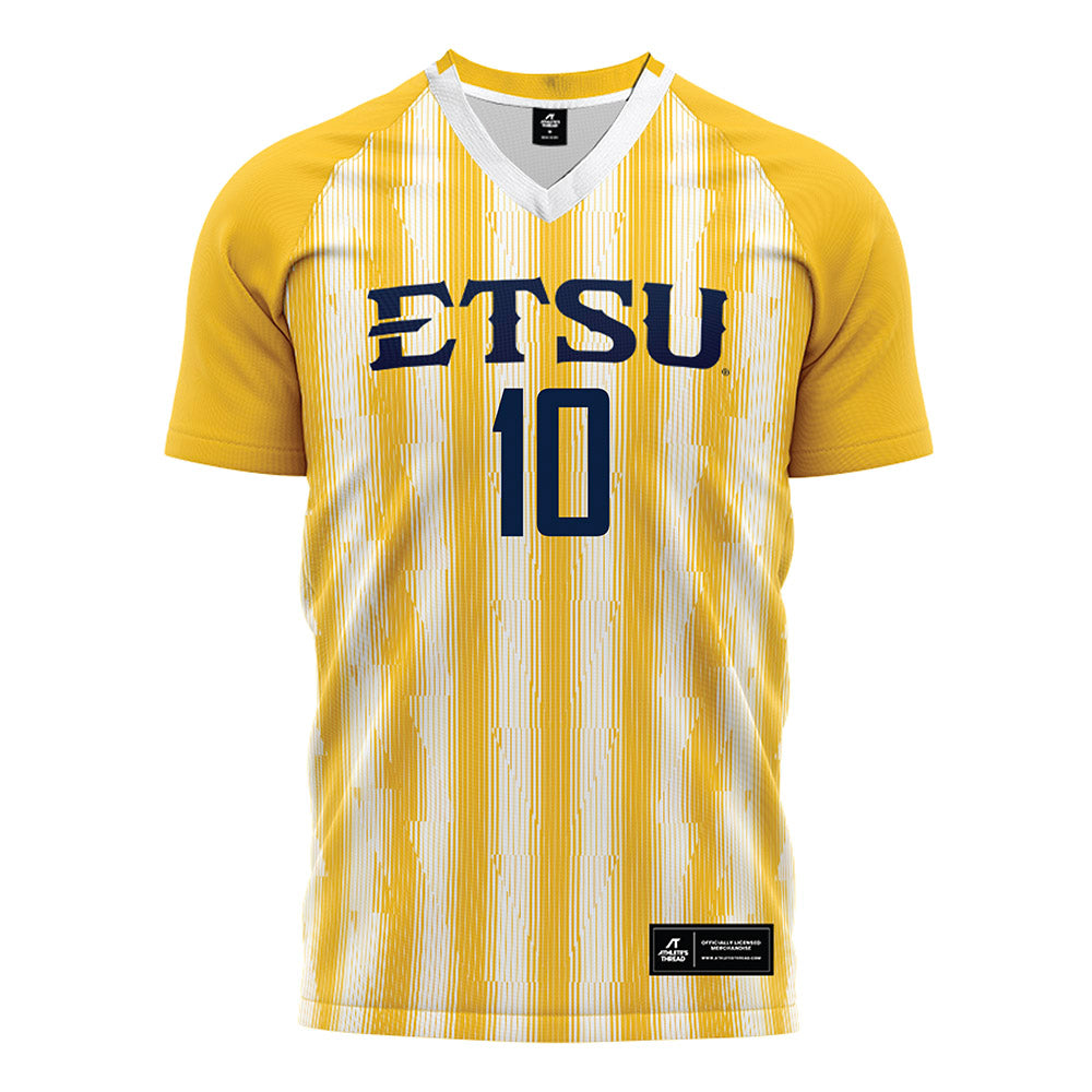 East Tennessee State - NCAA Women's Soccer : Sadie Commerford - Gold and White Soccer Jersey-0