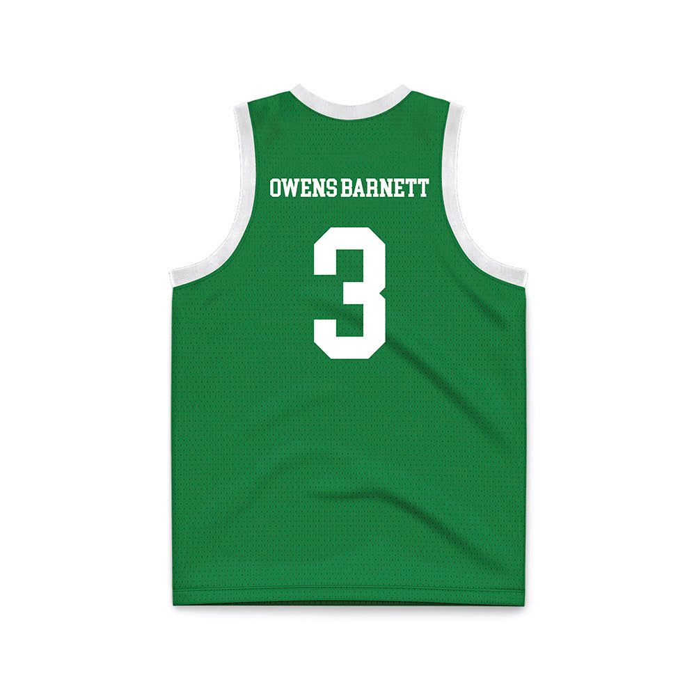 North Texas - NCAA Women's Basketball : Jazzy Owens Barnett - Green Basketball Jersey-1
