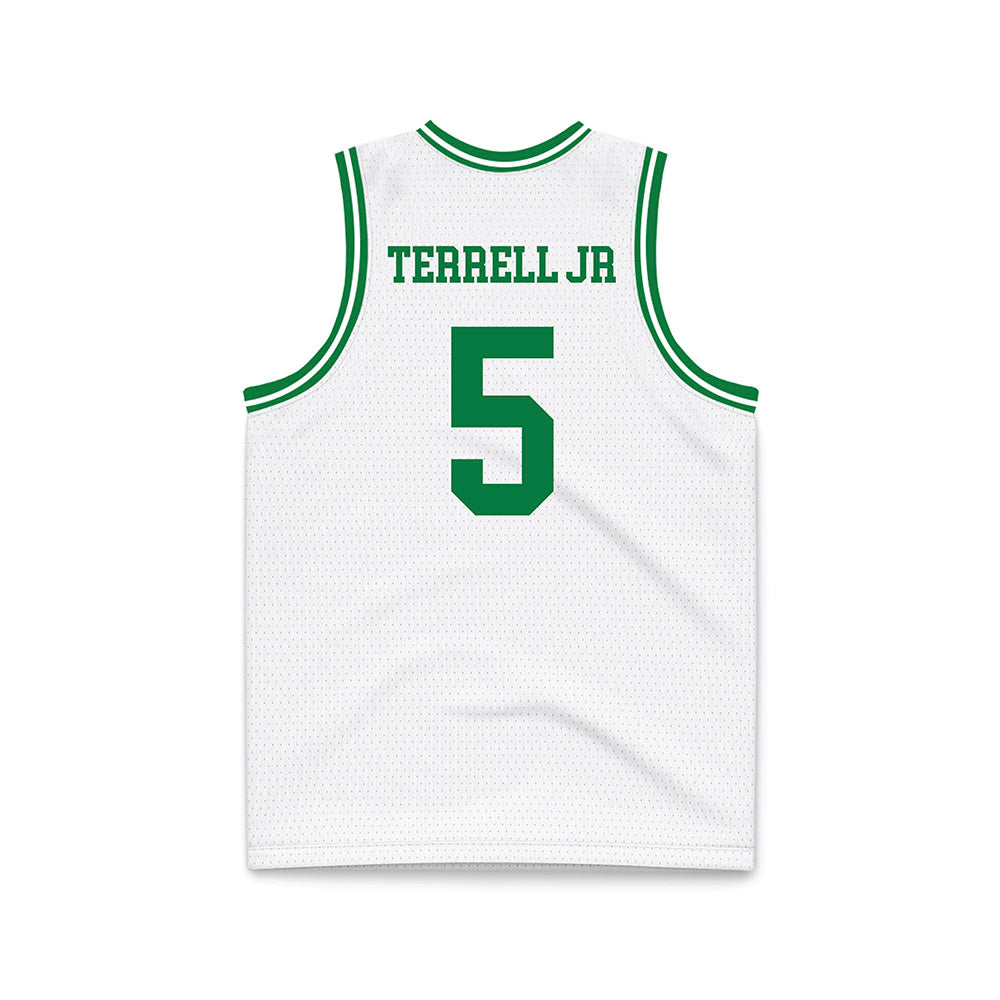 North Texas - NCAA Men's Basketball : david terrell jr - White Basketball Jersey-1