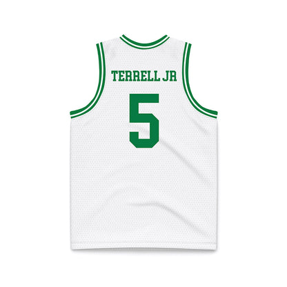 North Texas - NCAA Men's Basketball : david terrell jr - White Basketball Jersey-1