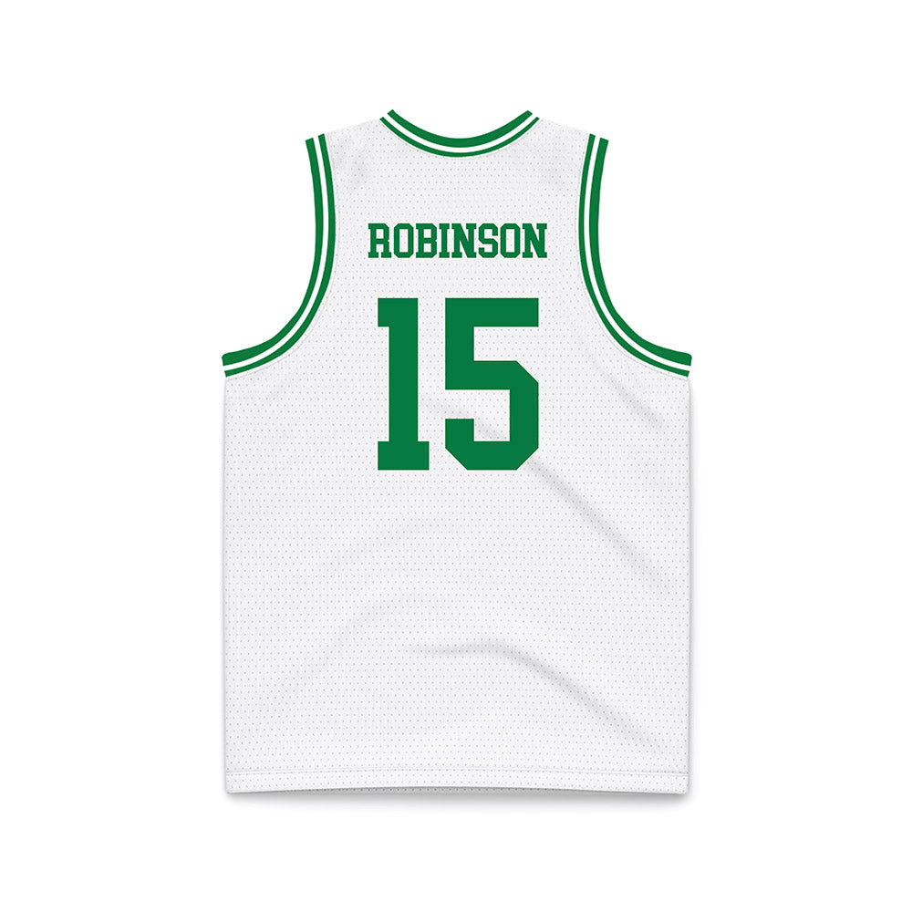 North Texas - NCAA Men's Basketball : Reece Robinson - White Basketball Jersey-1