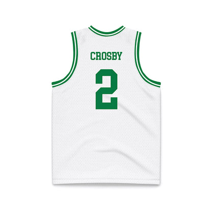 North Texas - NCAA Men's Basketball : Cahmai Crosby - White Basketball Jersey-1