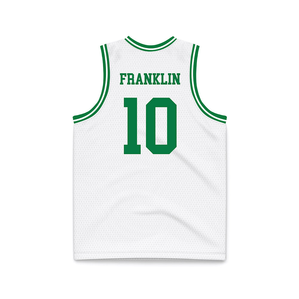 North Texas - NCAA Men's Basketball : Cole Franklin - White Basketball Jersey-1