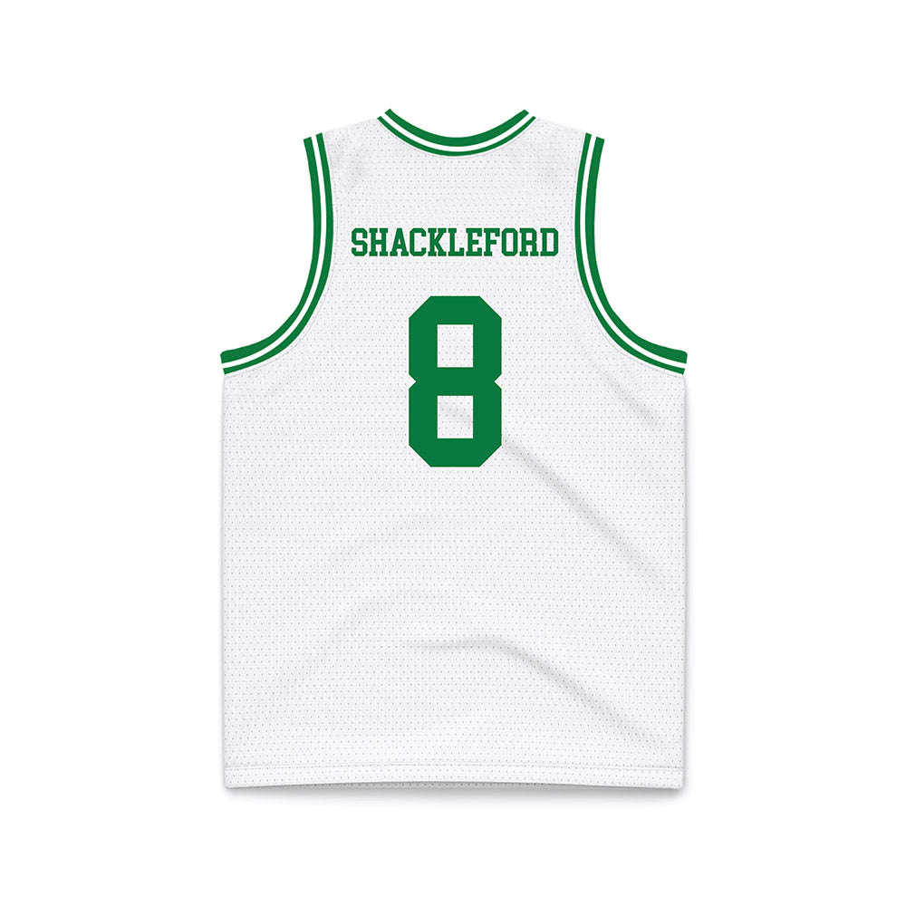 North Texas - NCAA Men's Basketball : Josiah Shackleford - White Basketball Jersey-1