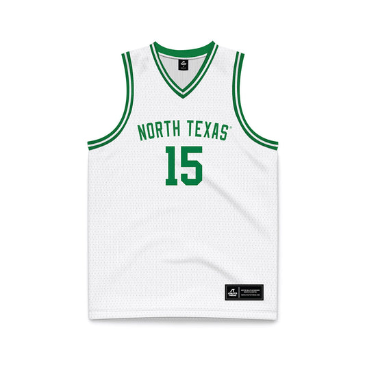North Texas - NCAA Men's Basketball : Reece Robinson - White Basketball Jersey-0
