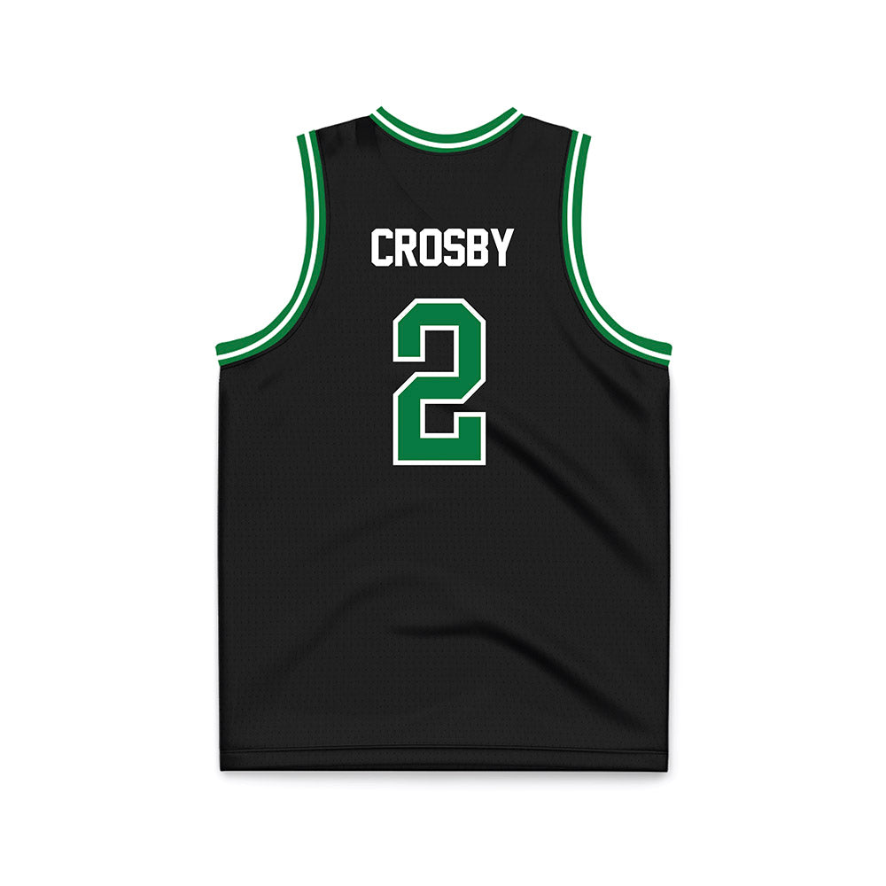 North Texas - NCAA Men's Basketball : Cahmai Crosby - Black Basketball Jersey-1