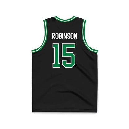 North Texas - NCAA Men's Basketball : Reece Robinson - Black Basketball Jersey-1
