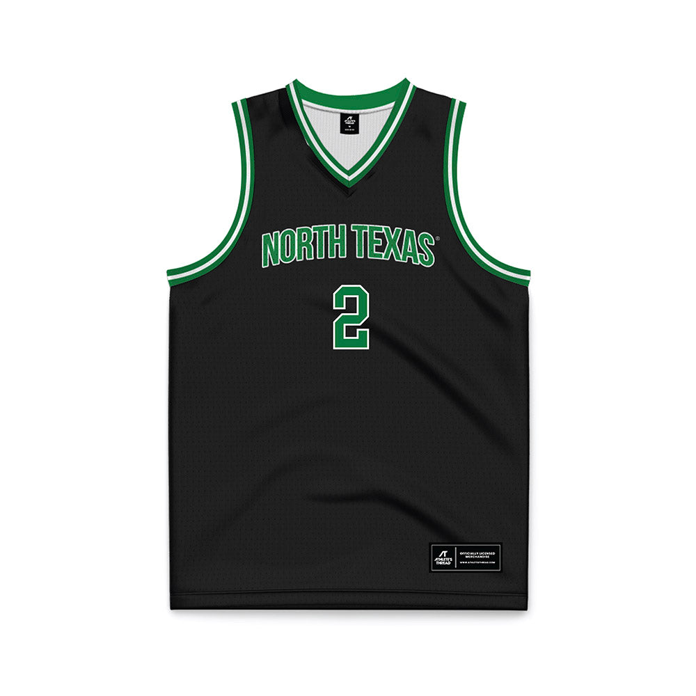 North Texas - NCAA Men's Basketball : Cahmai Crosby - Black Basketball Jersey-0