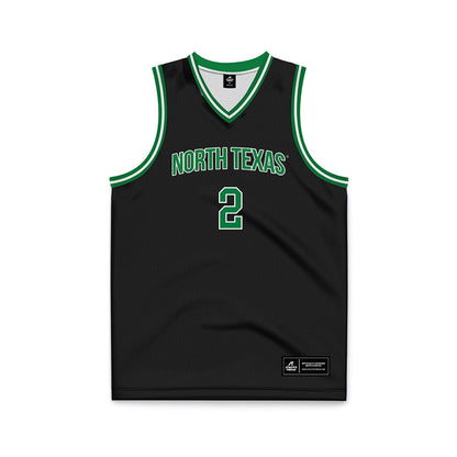 North Texas - NCAA Men's Basketball : Cahmai Crosby - Black Basketball Jersey-0