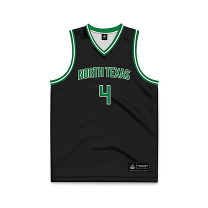 North Texas - NCAA Men's Basketball : JeShawn Stevenson - Black Basketball Jersey-0