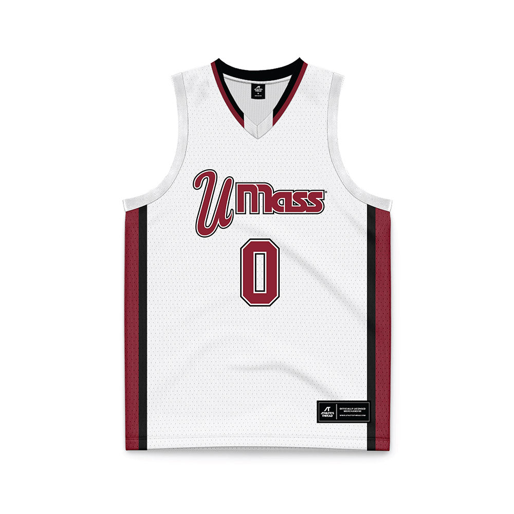 UMass - NCAA Men's Basketball : Danny Carbuccia - White Basketball Jersey-0
