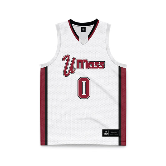 UMass - NCAA Men's Basketball : Danny Carbuccia - White Basketball Jersey-0