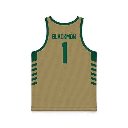 UNC Charlotte - NCAA Men's Basketball : Kylan Blackmon - Gold Basketball Jersey-1