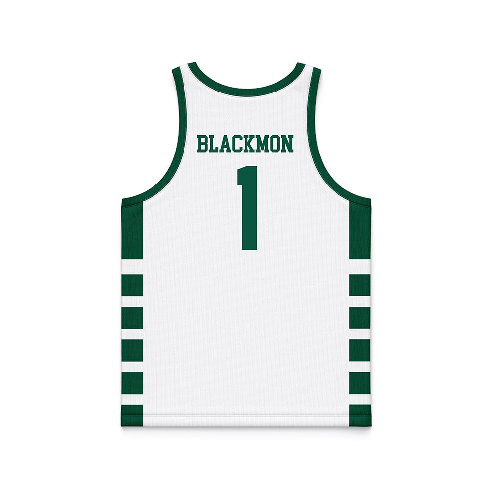 UNC Charlotte - NCAA Men's Basketball : Kylan Blackmon - White Basketball Jersey-1