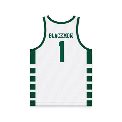 UNC Charlotte - NCAA Men's Basketball : Kylan Blackmon - White Basketball Jersey-1