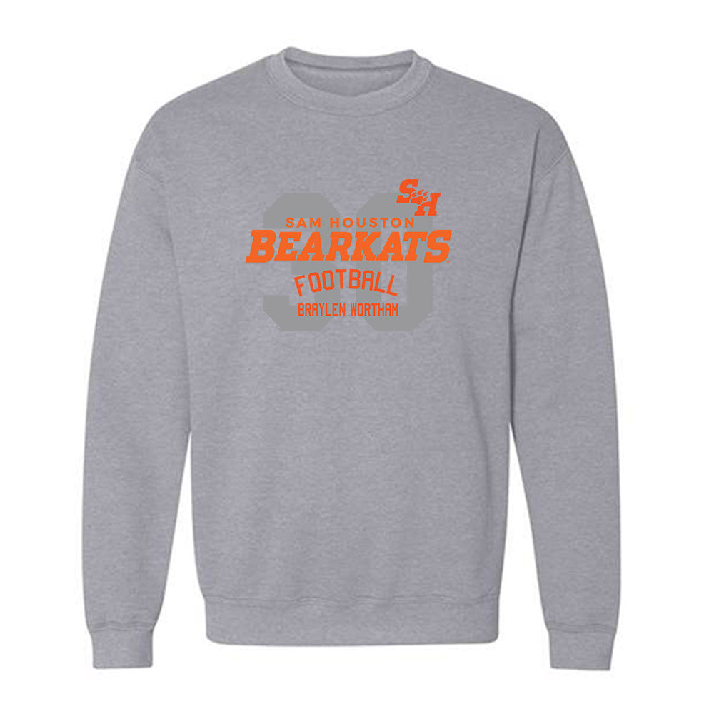 SHSU - NCAA Football : Braylen Wortham - Classic Fashion Shersey Crewneck Sweatshirt-0
