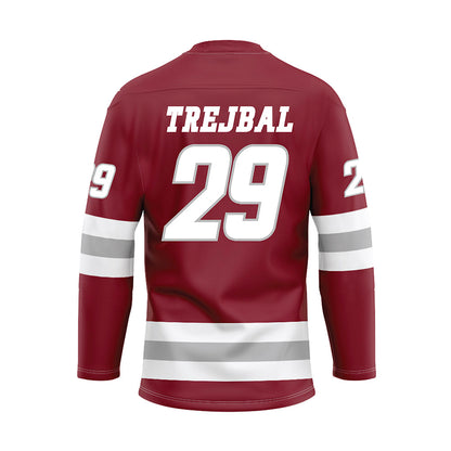 UMass - NCAA Men's Ice Hockey : Tobias Trejbal - Maroon Hockey Jersey-1