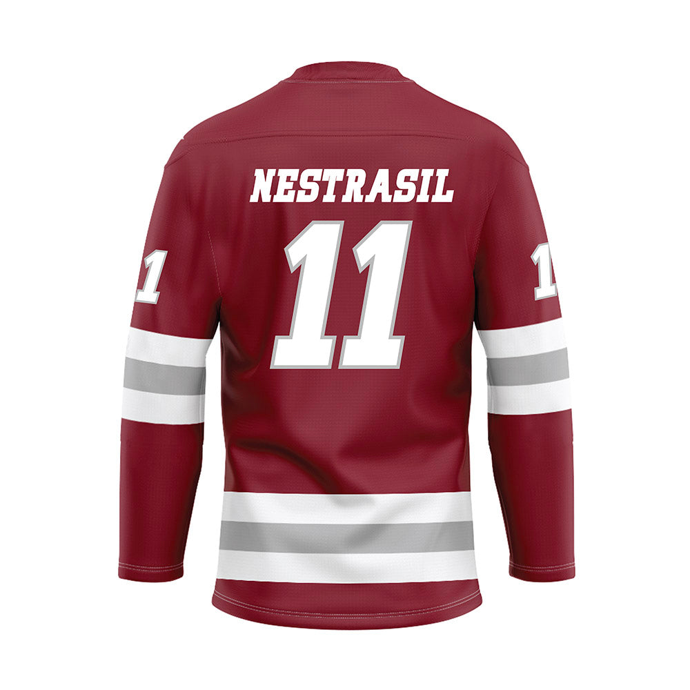 UMass - NCAA Men's Ice Hockey : Vaclav Nestrasil - Maroon Hockey Jersey-1
