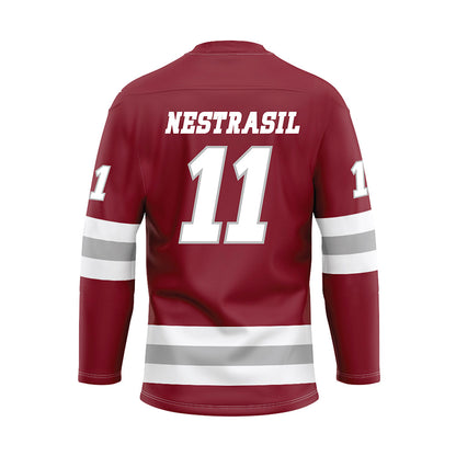 UMass - NCAA Men's Ice Hockey : Vaclav Nestrasil - Maroon Hockey Jersey-1