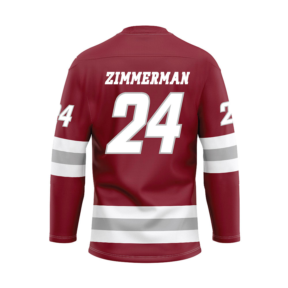UMass - NCAA Men's Ice Hockey : Elias Zimmerman - Maroon Hockey Jersey-1