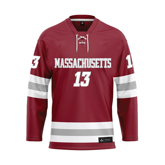 UMass - NCAA Men's Ice Hockey : Landon Nycz - Maroon Hockey Jersey-0