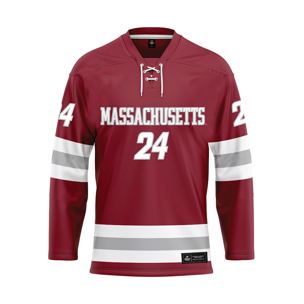 UMass - NCAA Men's Ice Hockey : Elias Zimmerman - Maroon Hockey Jersey-0