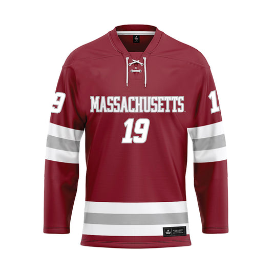 UMass - NCAA Men's Ice Hockey : Mikey DeAngelo - Maroon Hockey Jersey-0