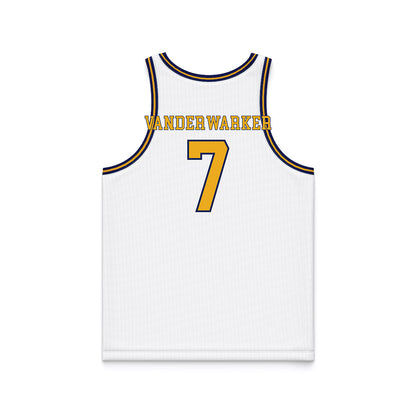 Kent State - NCAA Men's Basketball : Landon Vanderwarker - White Basketball Jersey-1