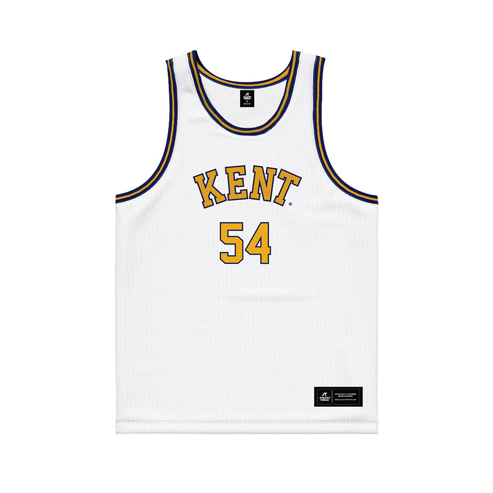 Kent State - NCAA Men's Basketball : Omer Hamama - White Basketball Jersey-0