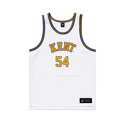 Kent State - NCAA Men's Basketball : Omer Hamama - White Basketball Jersey-0