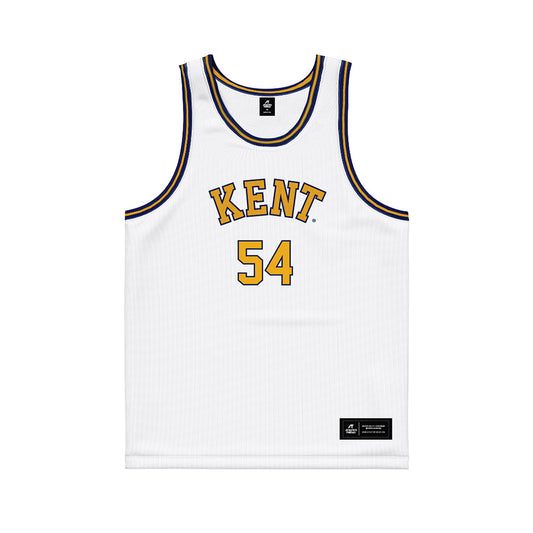 Kent State - NCAA Men's Basketball : Omer Hamama - White Basketball Jersey-0