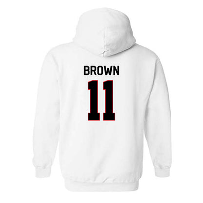 Davidson - NCAA Men's Basketball : Sam Brown - Classic Fashion Shersey Hooded Sweatshirt-1