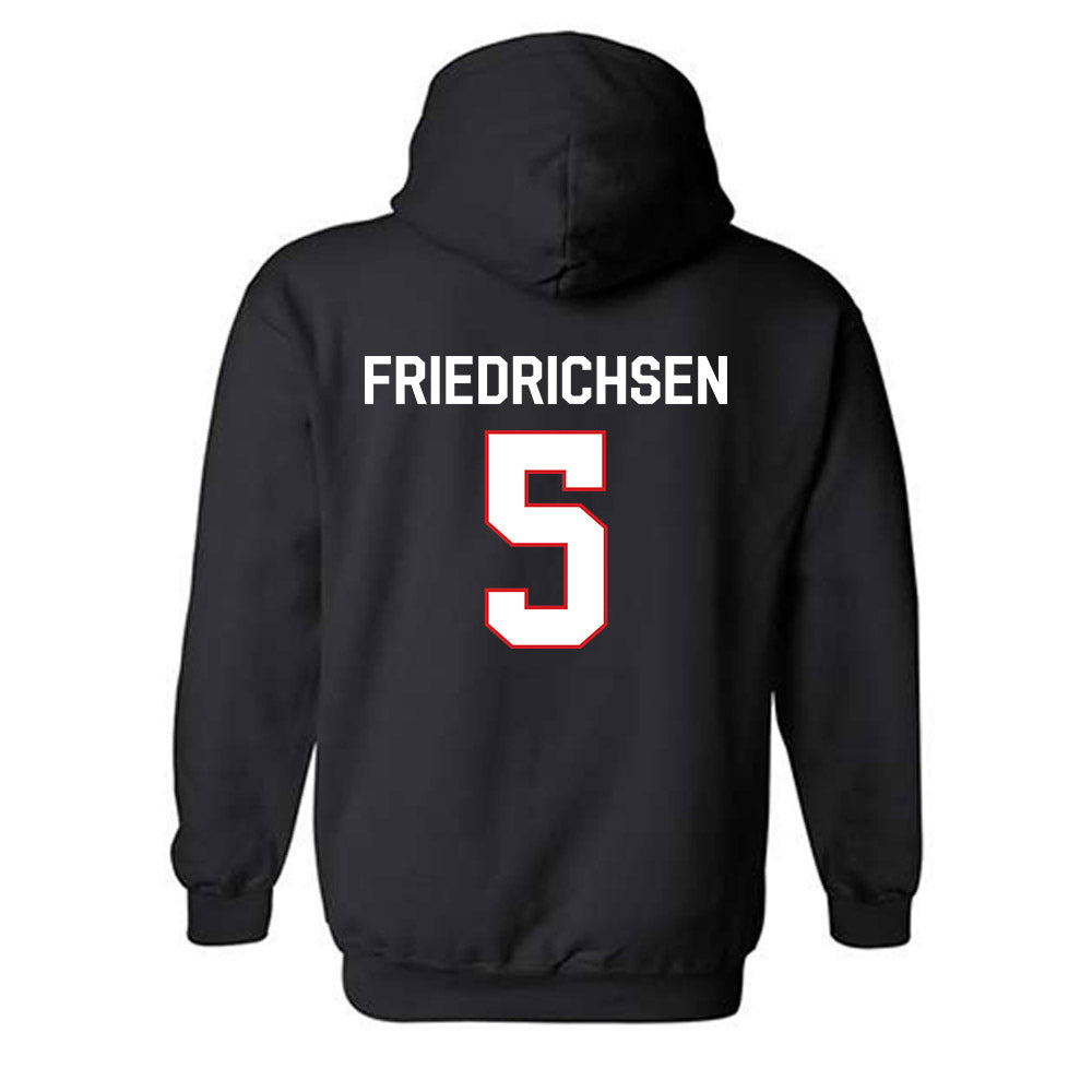 Davidson - NCAA Men's Basketball : Parker Friedrichsen - Classic Fashion Shersey Hooded Sweatshirt-1