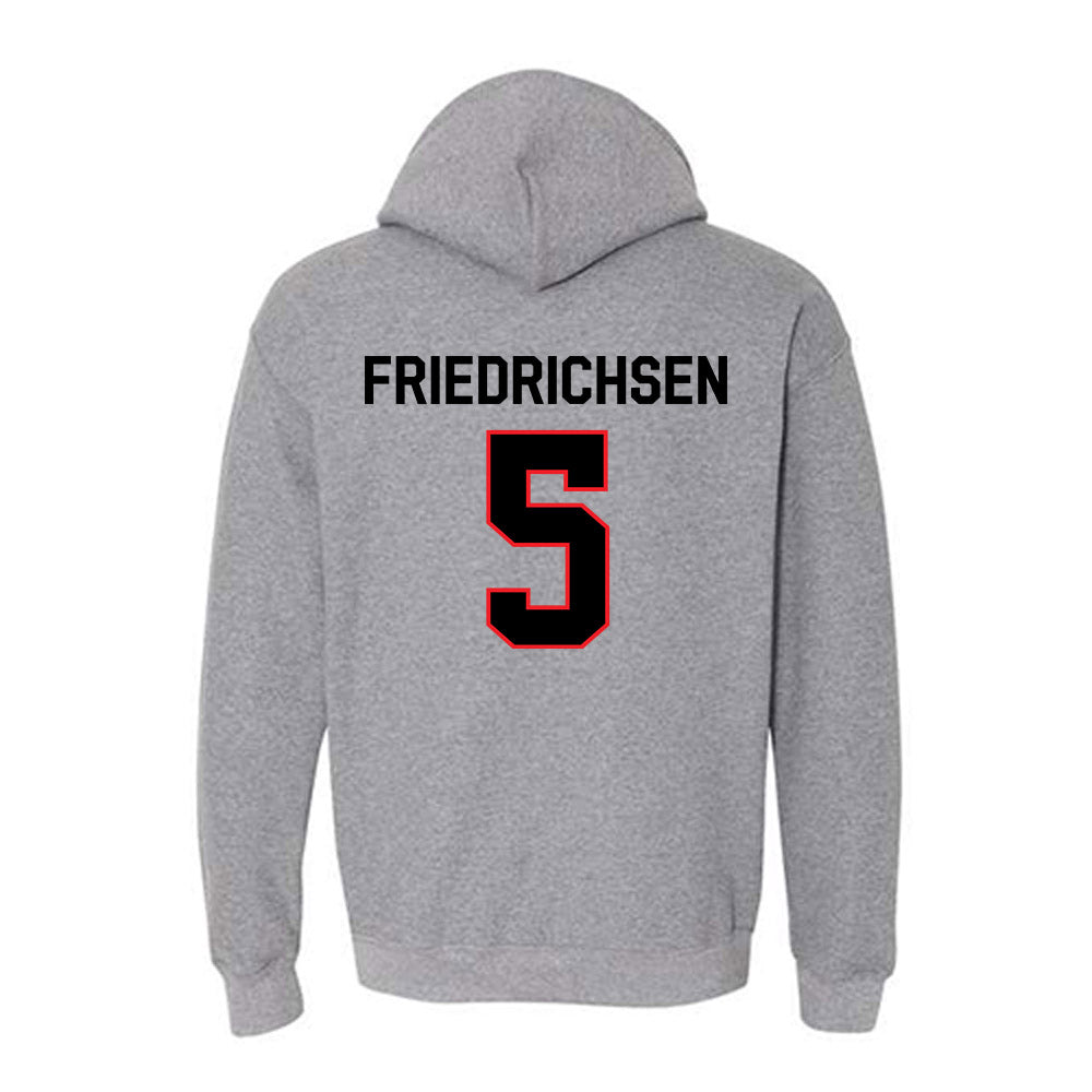 Davidson - NCAA Men's Basketball : Parker Friedrichsen - Classic Fashion Shersey Hooded Sweatshirt-1