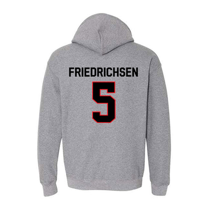 Davidson - NCAA Men's Basketball : Parker Friedrichsen - Classic Fashion Shersey Hooded Sweatshirt-1