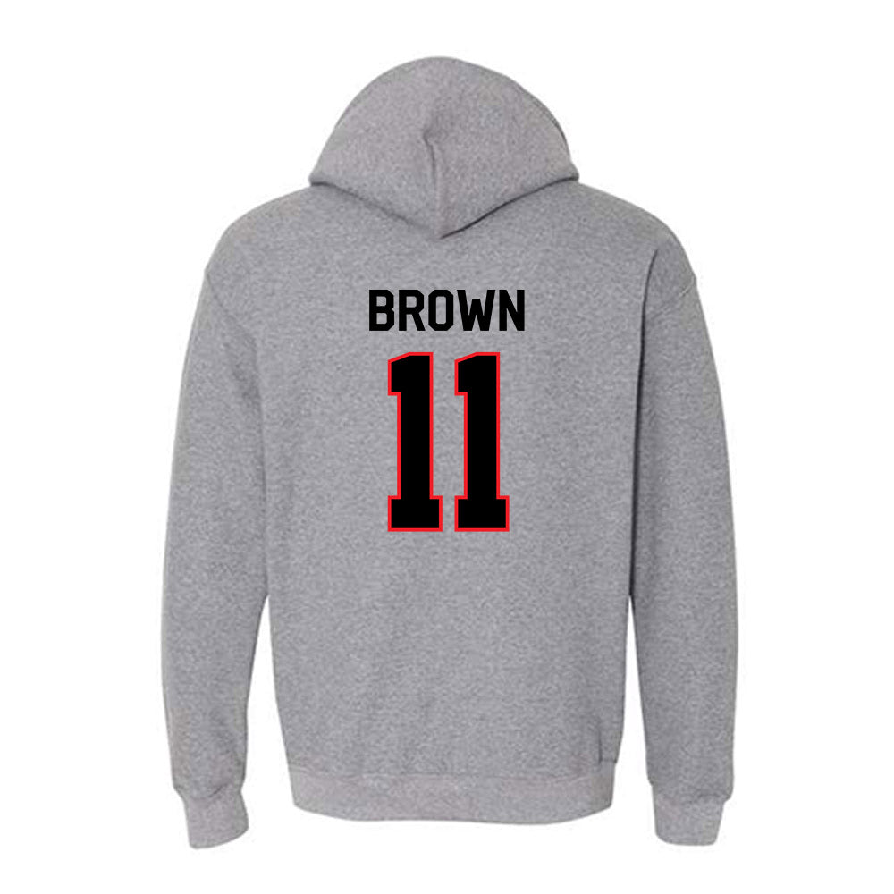 Davidson - NCAA Men's Basketball : Sam Brown - Classic Fashion Shersey Hooded Sweatshirt-1