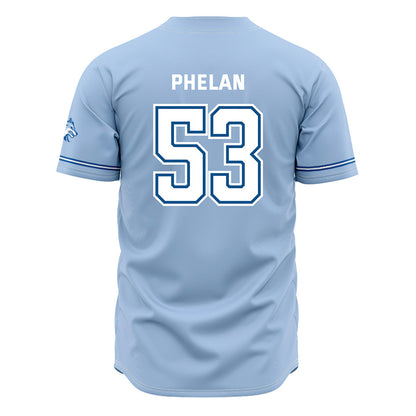 SSU - NCAA Baseball : Riley Phelan - Carolina Blue Jersey-1