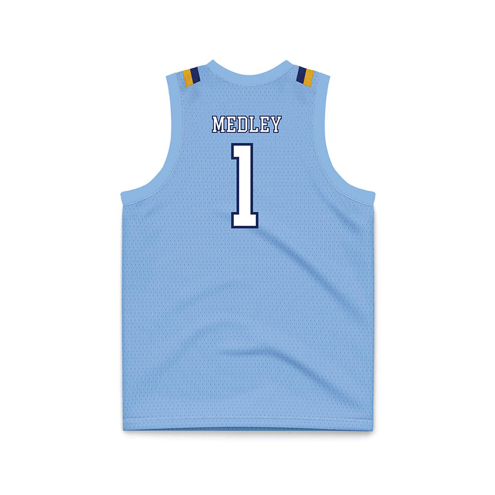 Kent State - NCAA Men's Basketball : Cian Medley - Baby Blue Basketball Jersey-1