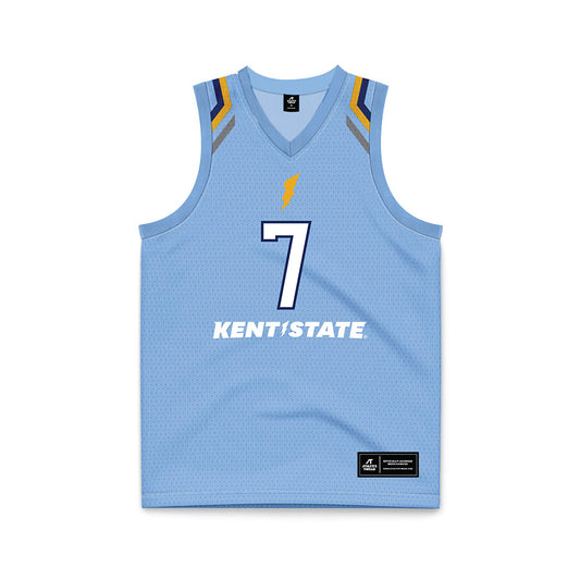 Kent State - NCAA Men's Basketball : Landon Vanderwarker - Baby Blue Basketball Jersey-0