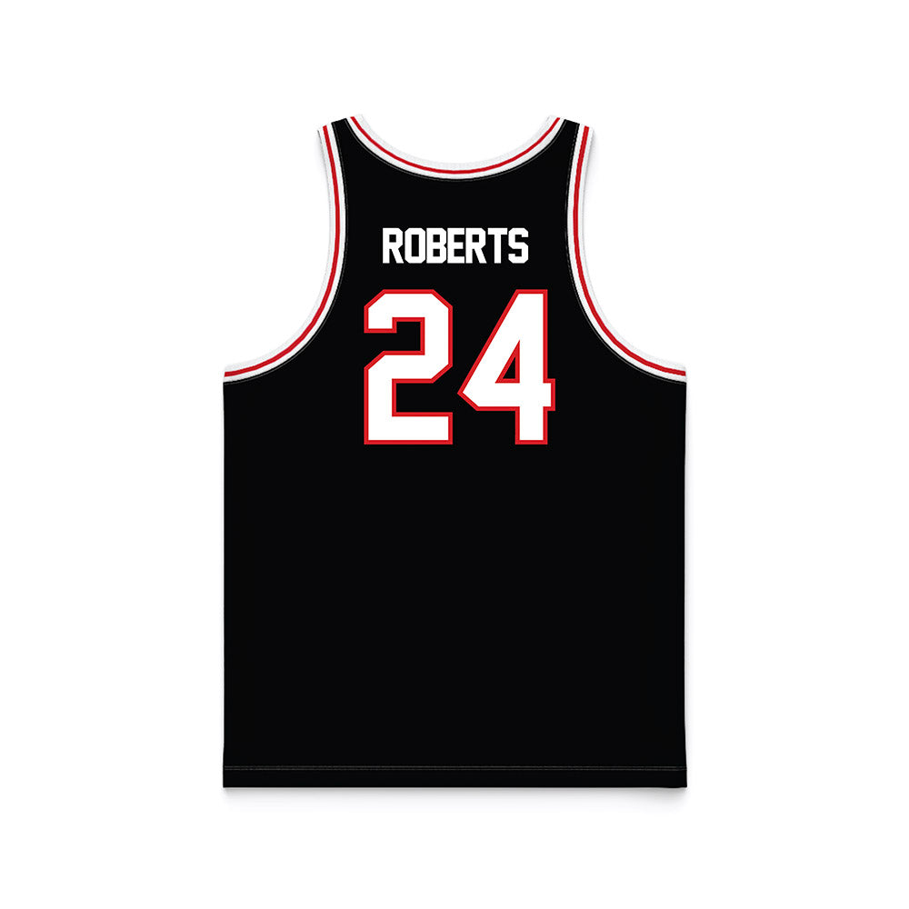 Davidson - NCAA Men's Basketball : JaQualon Roberts - Black Basketball Jersey-1
