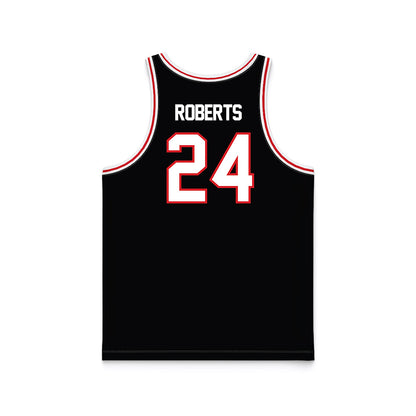 Davidson - NCAA Men's Basketball : JaQualon Roberts - Black Basketball Jersey-1